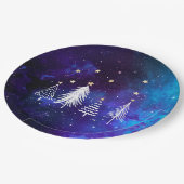 Kerstmis, Blauw, Wit, Sterren, Partij Papieren Bordje (Gekanteld)