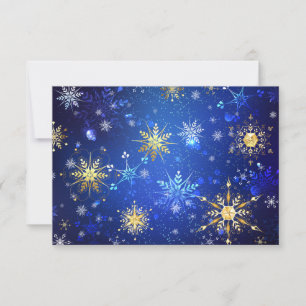 Kerstmis Blauwe Achtergrond met Gouden Sneeuwvlokk