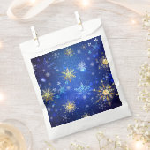 Kerstmis Blauwe Achtergrond met Gouden Sneeuwvlokk Bedankzakje (Geknipt)