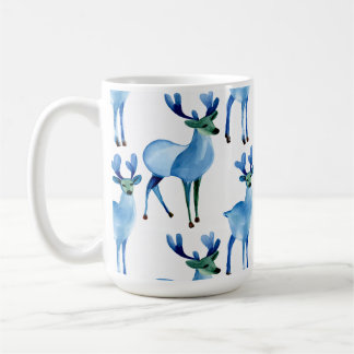 Kerstmis Blauwe Rendieren Koffiemok