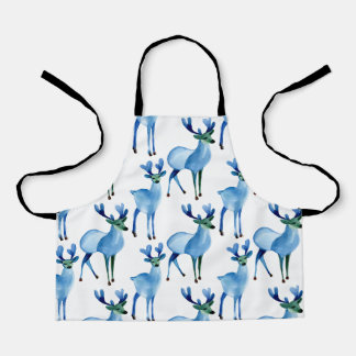 Kerstmis Blauwe Rendieren Schort