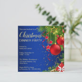 Kerstmis: blauwe rode bruine vlekken kaart (Staand voorkant)