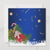 Kerstmis: blauwe rode bruine vlekken kaart (Achterkant)