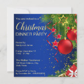 Kerstmis: blauwe rode bruine vlekken kaart (Voorkant)