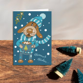 Kerstmis Blauwe Vakantiegrootkaart Kaart