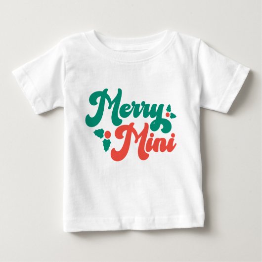 Kerstmis Blij Mini Cute Moderne Typografie Script (Voorkant)