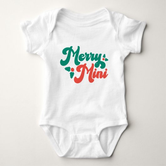 Kerstmis Blij Mini Cute Moderne Typografie Script Romper (Voorkant)