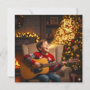 KERSTMIS BLIJ THEMA ZINGENDE KINDEREN KAART
