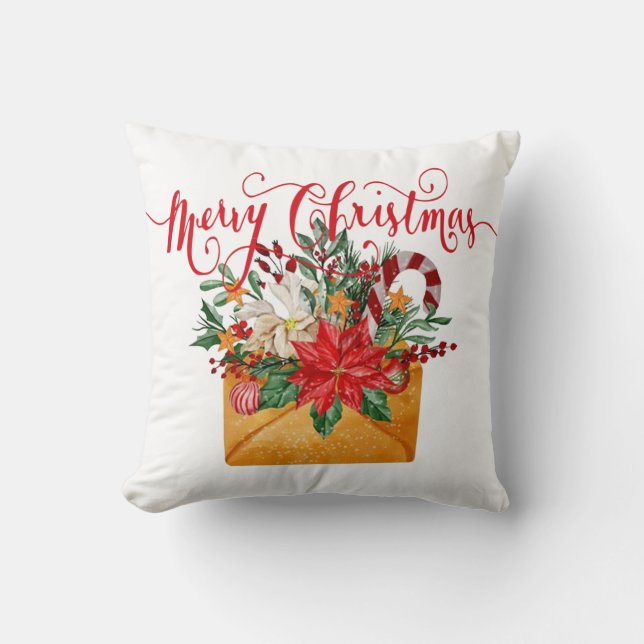 Kerstmis bloemen envelop kussen (Voorkant)