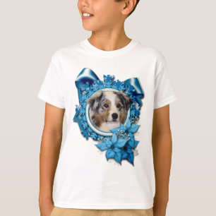 Kerstmis - Blue Snowflake - Australian Shepherd T-shirt