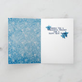 Kerstmis - Blue Snowflake - Goldendoedle Feestdagen Kaart (Binnen)