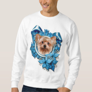 Kerstmis - Blue Snowflakes - Yorkshire Terrier Trui