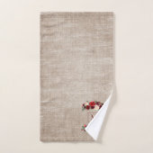 Kerstmis Boho Chic Bloementak Burlap Monogram Bad Handdoek (Handdoek)