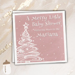 Kerstmis Boho Roze Meisje Baby Shower Servet