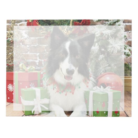 Kerstmis - Border Collie - Jessup Notitieblok (Voorkant)