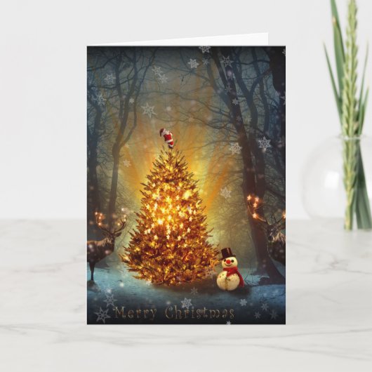 Kerstmis bos . kaart (Voorkant)
