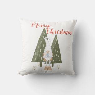 Kerstmis Bos Kabouter Wit Kussen