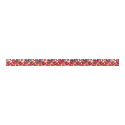 Kerstmis bosdieren, Scandinavische stijl Lint (Voorkant)
