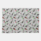 Kerstmis Boston Terrier Kitchen Towel Theedoek (Horizontaal)