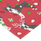 Kerstmis Boston Terrier Tablecloth Tafelkleed (Gekanteld)