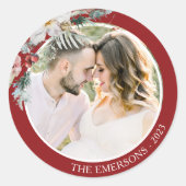 Kerstmis Botanische Foto Sticker (Voorkant)