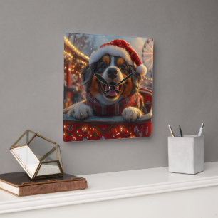 Kerstmis Bouviers des Flandres honden achtbaan Vierkante Klok