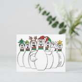 Kerstmis Bowling Pins Feestdagenkaart (Staand voorkant)
