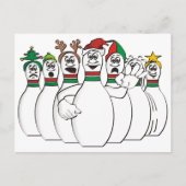 Kerstmis Bowling Pins Feestdagenkaart (Voorkant)