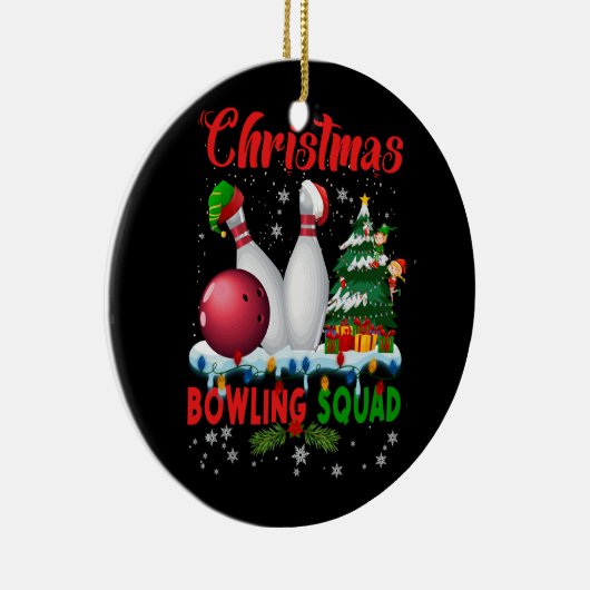 Kerstmis Bowling Squad Dabbing Santa Funny Christ Keramisch Ornament (Rechts)