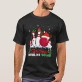 Kerstmis Bowling Squad Snowman Santa Dabbing T-shirt (Voorkant)
