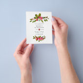Kerstmis Bridesmaids Luncheon Holly Invitation Flyer (Hand)