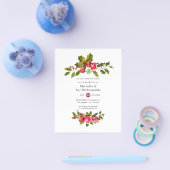 Kerstmis Bridesmaids Luncheon Holly Invitation Flyer (Enkel)