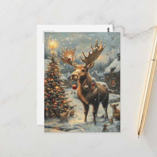 Kerstmis Briefkaart (Voorkant / Achterkant in situ)