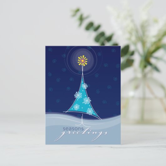 KERSTMIS BRIEFKAART :: grillige kerstboom 2P (Staand voorkant)