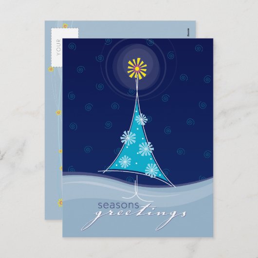 KERSTMIS BRIEFKAART :: grillige kerstboom 2P (Voorkant / Achterkant)