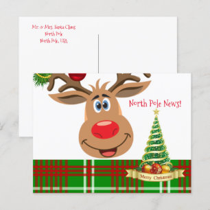Kerstmis Briefkaarten Noordpool Reindester