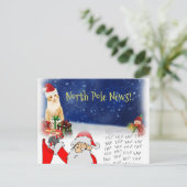 Kerstmis Briefkaarten Noordpool Santa Kitten Cats (Staand voorkant)