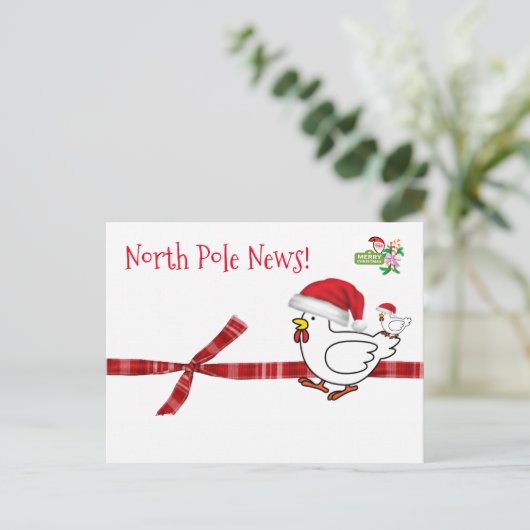 Kerstmis Briefkaarten Noordpoolkip (Staand voorkant)