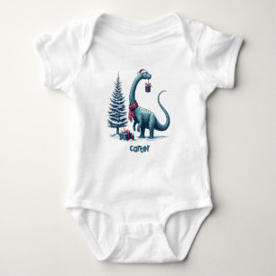 Kerstmis Brontosaurus dinosaurus Romper