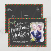 KERSTMIS BRUILOFT Briefkaart Chalk Fotokaart (Voorkant / Achterkant)