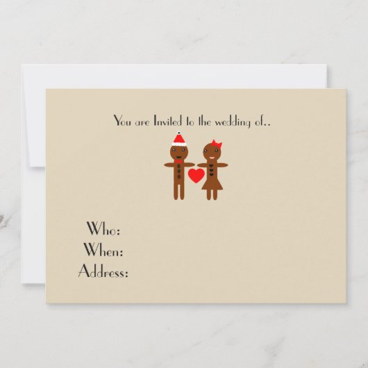 Kerstmis bruiloft Gemberkoek man en vrouw Kaart (Voorkant)