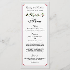 Kerstmis Bruiloft Receptie Menu Kaart