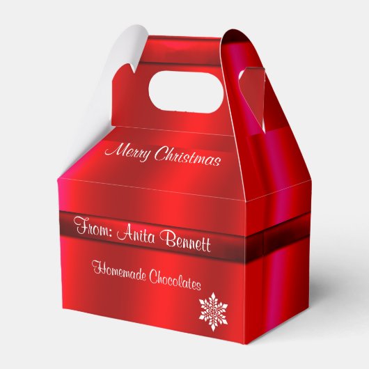 Kerstmis, Bruiloft, Satijnen look geschenkdoos Bedankdoosjes (Voorkant Zijde)