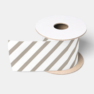 Kerstmis Bruin Beige Taupe Wit Strepen Patroon Lint
