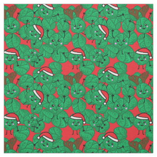 Kerstmis Brussel Sprouts Cute Food Patterted Stof