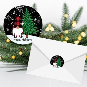 Kerstmis Buffalo Print Gnome Sticker