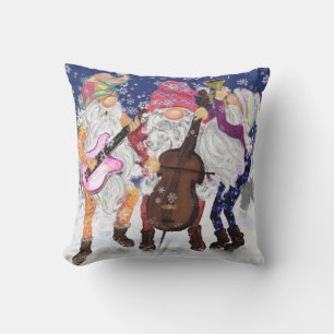Kerstmis buiten Pillow Happy Gnome Music Band Buitenkussen