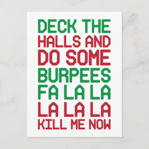 Kerstmis Burpees Feestdagenkaart