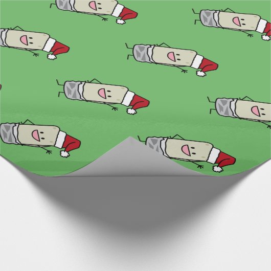 Kerstmis, Burrito Waving Hallo Santa Hat Holiday Cadeaupapier (Hoek)