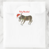 Kerstmis Burro Feliz Navidad  Ronde Sticker (Tas)